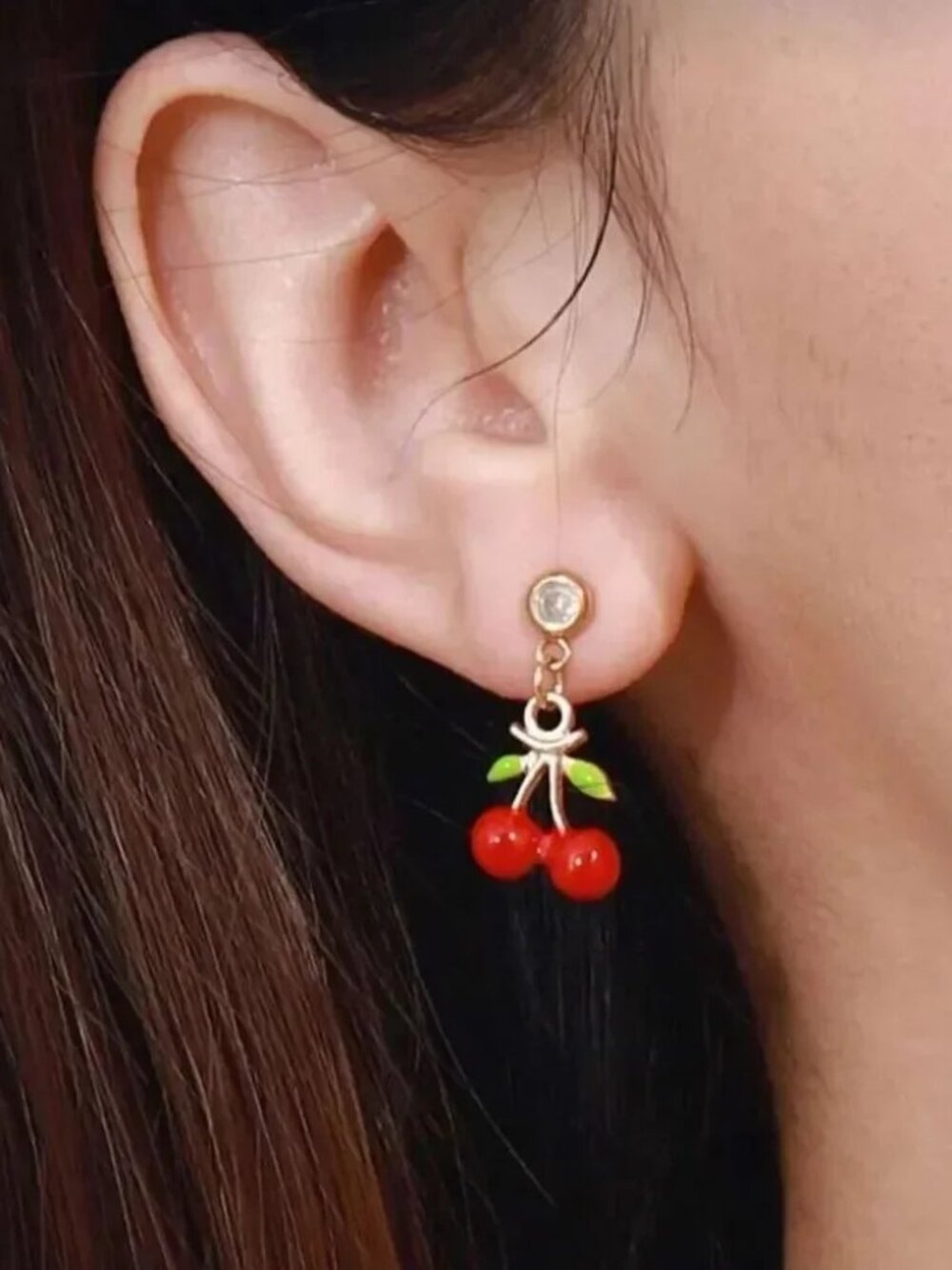 Cherry Drop Earrings Q936